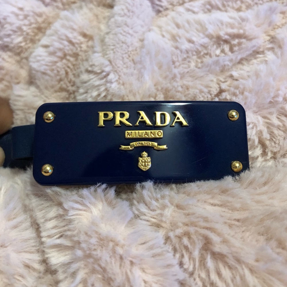 Prada Saffiano Leather Buckle Belt